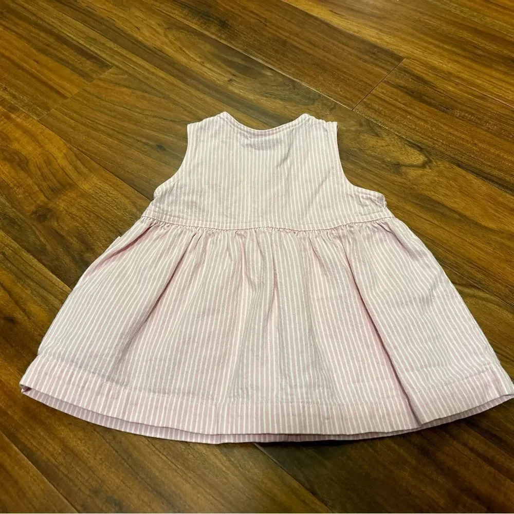 Osh Kosh B’Gosh vintage pink/white denim stripe sleeveless button down dress